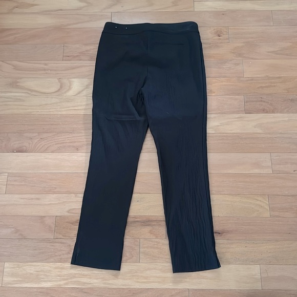 Chico's | Black Straight Leg Pants | Textured | Stretchy Pull On Pant | size 6R - Picture 6 of 6